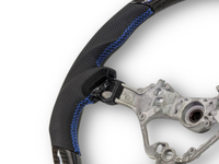 Carbon Fibre & Leather Steering Wheel with Blue Centre Line & Stitching for Toyota 86 / Subaru BRZ (2017 - 2023+) - Spoilers and Bodykits Australia