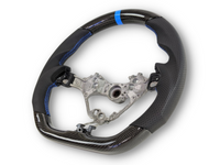 Carbon Fibre & Leather Steering Wheel with Blue Centre Line & Stitching for Toyota 86 / Subaru BRZ (2017 - 2023+) - Spoilers and Bodykits Australia