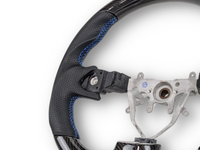 Carbon Fibre & Leather Steering Wheel with Blue Stitching for Subaru Impreza G3 / WRX STI / RX (2008 - 2013) - Spoilers and Bodykits Australia