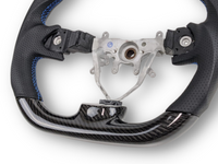 Carbon Fibre & Leather Steering Wheel with Blue Stitching for Subaru Impreza G3 / WRX STI / RX (2008 - 2013) - Spoilers and Bodykits Australia