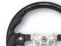 Carbon Fibre & Leather Steering Wheel with Blue Stitching for Subaru Impreza G3 / WRX STI / RX (2008 - 2013) - Spoilers and Bodykits Australia