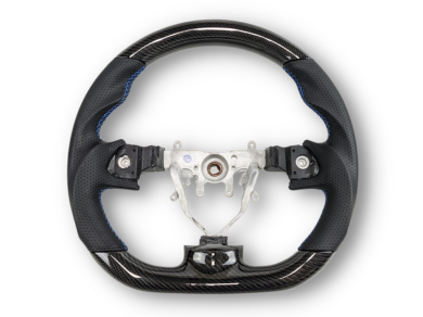Carbon Fibre & Leather Steering Wheel with Blue Stitching for Subaru Impreza G3 / WRX STI / RX (2008 - 2013) - Spoilers and Bodykits Australia