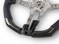 Carbon Fibre & Leather Steering Wheel with Blue/Red Stitching for BMW M3 F80 / M4 F82 / F83 (2012 - 2019) - Spoilers and Bodykits Australia