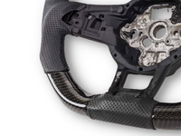 Carbon Fibre & Leather Steering Wheel with Red Centre Line & Black Stitching for Volkswagen Golf 7 / MK7 / 7.5 R / GTI (2014 - 2019) - Spoilers and Bodykits Australia