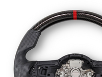 Carbon Fibre & Leather Steering Wheel with Red Centre Line & Black Stitching for Volkswagen Golf 7 / MK7 / 7.5 R / GTI (2014 - 2019) - Spoilers and Bodykits Australia