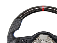 Carbon Fibre & Leather Steering Wheel with Red Centre Line & Blue Stitching for Volkswagen Golf 7 / MK7 / 7.5 R / GTI (2014 - 2019) - Spoilers and Bodykits Australia