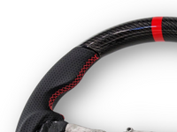 Carbon Fibre & Leather Steering Wheel with Red Centre Line & Stitching for Mazda MX5 NC (2005 - 2013) - Spoilers and Bodykits Australia