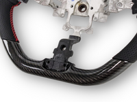 Carbon Fibre & Leather Steering Wheel with Red Centre Line & Stitching for Mazda MX5 NC (2005 - 2013) - Spoilers and Bodykits Australia