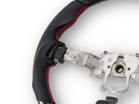 Carbon Fibre & Leather Steering Wheel with Red Centre Line & Stitching for Mazda MX5 NC (2005 - 2013) - Spoilers and Bodykits Australia