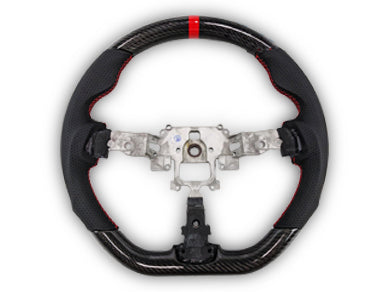 Carbon Fibre & Leather Steering Wheel with Red Centre Line & Stitching for Mazda MX5 NC (2005 - 2013) - Spoilers and Bodykits Australia
