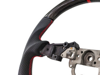 Carbon Fibre & Leather Steering Wheel with Red Centre Line & Stitching for Mazda MX5 ND GT (2015 - 2022) - Spoilers and Bodykits Australia