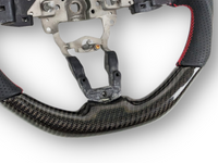 Carbon Fibre & Leather Steering Wheel with Red Centre Line & Stitching for Mazda MX5 ND GT (2015 - 2022) - Spoilers and Bodykits Australia