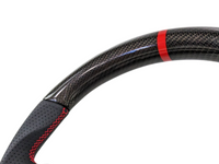 Carbon Fibre & Leather Steering Wheel with Red Centre Line & Stitching for Mazda MX5 ND GT (2015 - 2022) - Spoilers and Bodykits Australia