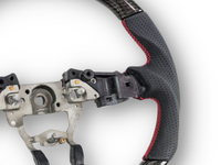 Carbon Fibre & Leather Steering Wheel with Red Centre Line & Stitching for Mazda MX5 ND GT (2015 - 2022) - Spoilers and Bodykits Australia