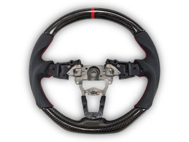 Carbon Fibre & Leather Steering Wheel with Red Centre Line & Stitching for Mazda MX5 ND GT (2015 - 2022) - Spoilers and Bodykits Australia