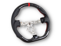Carbon Fibre & Leather Steering Wheel with Red Centre Line & Stitching for Nissan 370Z (2008 Onwards) - Spoilers and Bodykits Australia