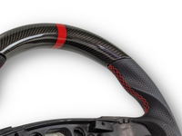 Carbon Fibre & Leather Steering Wheel with Red Centre Line & Stitching for PX2 / PX3 Ford Ranger / Wildtrak (2015 - 2021) - Spoilers and Bodykits Australia