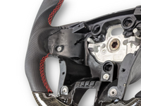 Carbon Fibre & Leather Steering Wheel with Red Centre Line & Stitching for PX2 / PX3 Ford Ranger / Wildtrak (2015 - 2021) - Spoilers and Bodykits Australia