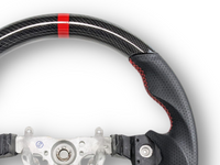 Carbon Fibre & Leather Steering Wheel with Red Centre Line & Stitching for Subaru Impreza G3 / WRX STI / RX (2008 - 2013) - Spoilers and Bodykits Australia