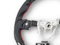 Carbon Fibre & Leather Steering Wheel with Red Centre Line & Stitching for Subaru Impreza G3 / WRX STI / RX (2008 - 2013) - Spoilers and Bodykits Australia