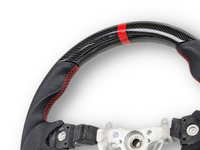 Carbon Fibre & Leather Steering Wheel with Red Centre Line & Stitching for Subaru Impreza G3 / WRX STI / RX (2008 - 2013) - Spoilers and Bodykits Australia