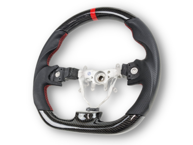 Carbon Fibre & Leather Steering Wheel with Red Centre Line & Stitching for Subaru Impreza G3 / WRX STI / RX (2008 - 2013) - Spoilers and Bodykits Australia