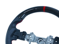Carbon Fibre & Leather Steering Wheel with Red Centre Line & Stitching for Subaru WRX STI / Levorg (2015 - 2021) - Spoilers and Bodykits Australia