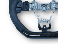 Carbon Fibre & Leather Steering Wheel with Red Centre Line & Stitching for Subaru WRX STI / Levorg (2015 - 2021) - Spoilers and Bodykits Australia