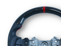 Carbon Fibre & Leather Steering Wheel with Red Centre Line & Stitching for Subaru WRX STI / Levorg (2015 - 2021) - Spoilers and Bodykits Australia