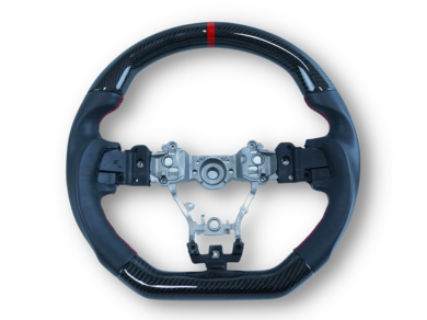 Carbon Fibre & Leather Steering Wheel with Red Centre Line & Stitching for Subaru WRX STI / Levorg (2015 - 2021) - Spoilers and Bodykits Australia