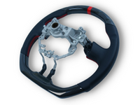 Carbon Fibre & Leather Steering Wheel with Red Centre Line & Stitching for Toyota 86 / Subaru BRZ (2012 - 2016) - Spoilers and Bodykits Australia
