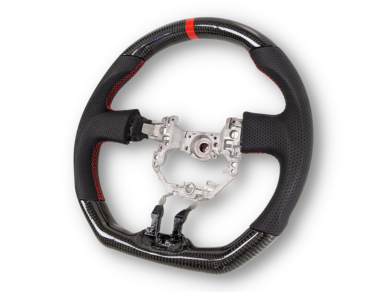 Carbon Fibre & Leather Steering Wheel with Red Centre Line & Stitching for Toyota 86 / Subaru BRZ (2012 - 2016) - Spoilers and Bodykits Australia