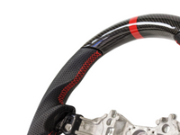 Carbon Fibre & Leather Steering Wheel with Red Centre Line & Stitching for Toyota 86 / Subaru BRZ (2017 - 2021) - Spoilers and Bodykits Australia