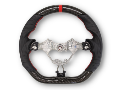 Carbon Fibre & Leather Steering Wheel with Red Centre Line & Stitching for Toyota 86 / Subaru BRZ (2017 - 2021) - Spoilers and Bodykits Australia