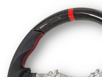 Carbon Fibre & Leather Steering Wheel with Red Centre Line & Stitching for Toyota Hilux Revo SR (2015 - 2022) - Spoilers and Bodykits Australia