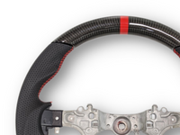 Carbon Fibre & Leather Steering Wheel with Red Centre Line & Stitching for Toyota Hilux Revo SR (2015 - 2022) - Spoilers and Bodykits Australia