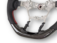 Carbon Fibre & Leather Steering Wheel with Red Centre Line & Stitching for Toyota Hilux Revo SR (2015 - 2022) - Spoilers and Bodykits Australia