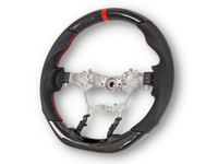 Carbon Fibre & Leather Steering Wheel with Red Centre Line & Stitching for Toyota Hilux Revo SR (2015 - 2022) - Spoilers and Bodykits Australia