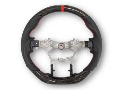 Carbon Fibre & Leather Steering Wheel with Red Centre Line & Stitching for Toyota Hilux Revo SR (2015 - 2022) - Spoilers and Bodykits Australia