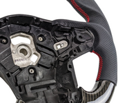 Carbon Fibre & Leather Steering Wheel with Red Centre Line & Stitching for Toyota Supra MK5 GR A90 / A91 GT / GTS (2019 - 2024) - Spoilers and Bodykits Australia