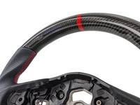 Carbon Fibre & Leather Steering Wheel with Red Centre Line & Stitching for Toyota Supra MK5 GR A90 / A91 GT / GTS (2019 - 2024) - Spoilers and Bodykits Australia