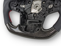 Carbon Fibre & Leather Steering Wheel with Red Centre Line & Stitching for Toyota Supra MK5 GR A90 / A91 GT / GTS (2019 - 2024) - Spoilers and Bodykits Australia