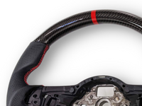 Carbon Fibre & Leather Steering Wheel with Red Centre Line & Stitching for Volkswagen Golf 7 / MK7 / 7.5 R / GTI (2014 - 2019) - Spoilers and Bodykits Australia
