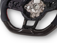 Carbon Fibre & Leather Steering Wheel with Red Centre Line & Stitching for Volkswagen Golf 7 / MK7 / 7.5 R / GTI (2014 - 2019) - Spoilers and Bodykits Australia