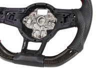 Carbon Fibre & Leather Steering Wheel with Red Centre Line & Stitching for Volkswagen Golf 7 / MK7 / 7.5 R / GTI (2014 - 2019) - Spoilers and Bodykits Australia
