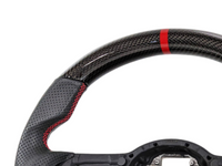 Carbon Fibre & Leather Steering Wheel with Red Centre Line & Stitching for Volkswagen Golf 7 / MK7 / 7.5 R / GTI (2014 - 2019) - Spoilers and Bodykits Australia