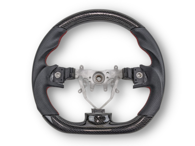 Carbon Fibre & Leather Steering Wheel with Red Stitching for Subaru Impreza G3 / WRX STI / RX (2008 - 2013) - Spoilers and Bodykits Australia
