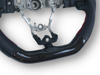 Carbon Fibre & Leather Steering Wheel with Red Stitching for Subaru WRX STI / Levorg (2015 - 2021) - Spoilers and Bodykits Australia