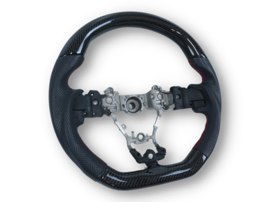 Carbon Fibre & Leather Steering Wheel with Red Stitching for Subaru WRX STI / Levorg (2015 - 2021) - Spoilers and Bodykits Australia