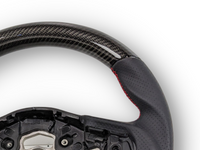 Carbon Fibre & Leather Steering Wheel with Red Stitching for Toyota Supra MK5 GR A90 / A91 GT / GTS (2019 - 2024) - Spoilers and Bodykits Australia